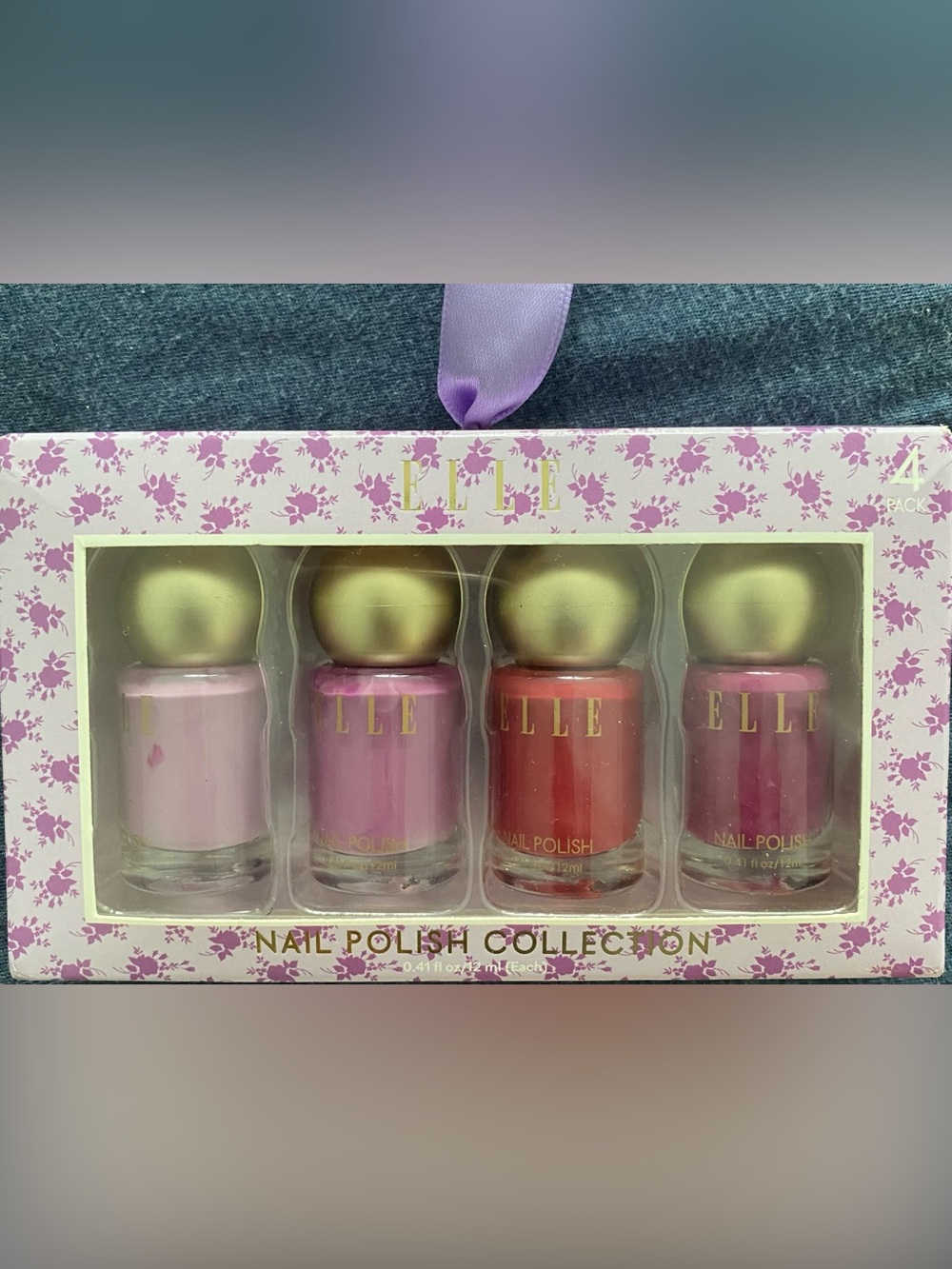 Elle 4-Pack Nail Polish Set – Light Pink, Pink, Coral, Rose